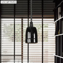GobekUsa Retro Style Mini Hanging Pendant Light - Adjustable Cord, Black/Red Ceramic Ceiling Fixture