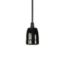 GobekUsa Retro Style Mini Hanging Pendant Light - Adjustable Cord, Black/Red Ceramic Ceiling Fixture