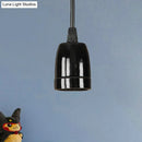 GobekUsa Retro Style Mini Hanging Pendant Light - Adjustable Cord, Black/Red Ceramic Ceiling Fixture