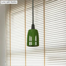 GobekUsa Retro Style Mini Hanging Pendant Light - Adjustable Cord, Black/Red Ceramic Ceiling Fixture