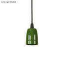 GobekUsa Retro Style Mini Hanging Pendant Light - Adjustable Cord, Black/Red Ceramic Ceiling Fixture