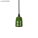 GobekUsa Retro Style Mini Hanging Pendant Light - Adjustable Cord, Black/Red Ceramic Ceiling Fixture