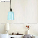 GobekUsa Retro Style Mini Hanging Pendant Light - Adjustable Cord, Black/Red Ceramic Ceiling Fixture