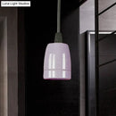 GobekUsa Retro Style Mini Hanging Pendant Light - Adjustable Cord, Black/Red Ceramic Ceiling Fixture