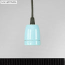 GobekUsa Retro Style Mini Hanging Pendant Light - Adjustable Cord, Black/Red Ceramic Ceiling Fixture
