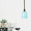 GobekUsa Retro Style Mini Hanging Pendant Light - Adjustable Cord, Black/Red Ceramic Ceiling Fixture