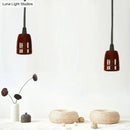GobekUsa Retro Style Mini Hanging Pendant Light - Adjustable Cord, Black/Red Ceramic Ceiling Fixture