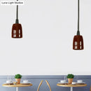 GobekUsa Retro Style Mini Hanging Pendant Light - Adjustable Cord, Black/Red Ceramic Ceiling Fixture