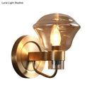 GobekUsa Retro-Style Smoke Gray/Amber Glass Bell Wall Sconce - Brass Wall Mount Light Fixture (1 bulb)"