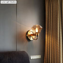 GobekUsa Retro-Style Smoke Gray/Amber Glass Bell Wall Sconce - Brass Wall Mount Light Fixture (1 bulb)"