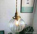 GobekUsa Brass Glass Pendant Chandelier, Retro Design, E27, Bedroom Bar Hanging Light