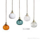 GobekUsa Brass Glass Pendant Chandelier, Retro Design, E27, Bedroom Bar Hanging Light