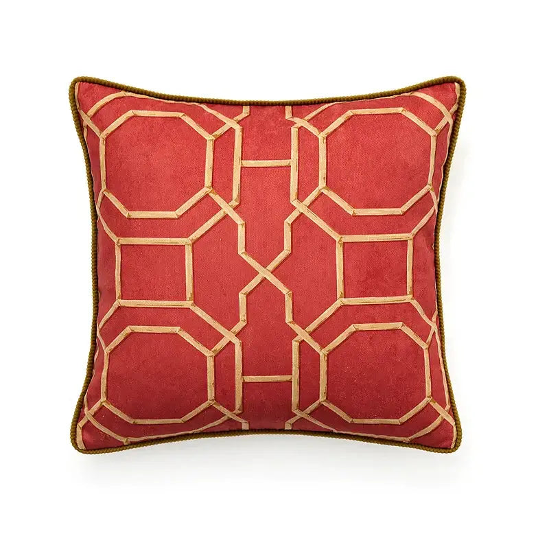 GobekUsa American Luxe Retro Cushion Covers: Original Design Throw Pillow Case for Sofa, installed in a room