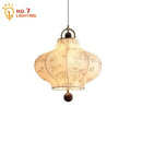 Fabric Pendant Light Wabi-Sabi Retro LED E27 Hanging Lamp For Living Room Decor And Ambience