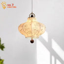 Fabric Pendant Light Wabi-Sabi Retro LED E27 Hanging Lamp For Living Room Decor And Ambience