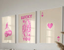 GobekUsa Retro Wall Art Posters Set - Luck Queen Ace