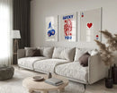 GobekUsa Retro Wall Art Posters Set - Luck Queen Ace