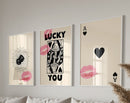 GobekUsa Retro Wall Art Posters Set - Luck Queen Ace