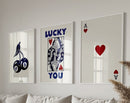 GobekUsa Retro Wall Art Posters Set - Luck Queen Ace