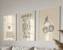 GobekUsa Retro Wall Art Posters Set - Luck Queen Ace
