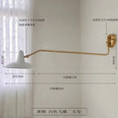 GobekUsa Copper Swing Arm Wall Lamp LED E27 Retro Telescopic Bedside Living Room