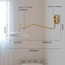 GobekUsa Copper Swing Arm Wall Lamp LED E27 Retro Telescopic Bedside Living Room