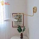 GobekUsa Copper Swing Arm Wall Lamp LED E27 Retro Telescopic Bedside Living Room
