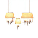 GobekUsa Bird Cage Chandelier: Resin Retro Luminaria Pendant Lamp for Dining Room, Bedroom, Kitchen Island