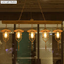 GobekUsa Retro Wood Island Ceiling Light: 5-Light Fixture with Iron Cage