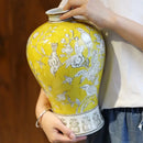 GobekUsa Blue White Porcelain Vase Retro Floral Arrangement Home Decor Ceramic Handicraft