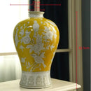 GobekUsa Blue White Porcelain Vase Retro Floral Arrangement Home Decor Ceramic Handicraft
