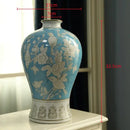 GobekUsa Blue White Porcelain Vase Retro Floral Arrangement Home Decor Ceramic Handicraft