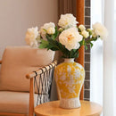 GobekUsa Blue White Porcelain Vase Retro Floral Arrangement Home Decor Ceramic Handicraft
