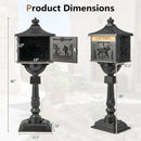 Retro Cast Aluminum Mailbox Security Postal Letter Box with Baffle Door by LJGDeals