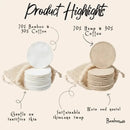 Reusable Bamboo Cotton Facial Rounds | 20 Ct. by Bamboo Switch