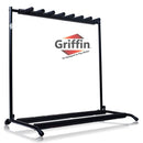 Seven Guitar Rack Stand by GRIFFIN - Floor Storage Holder for Multiple Guitars - Neck Mount Support For Electric, Acoustic Bass, Studio Accessories