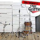 GRIFFIN Cymbal Stand Hardware Pack 4 Piece Set | Full Size Percussion Drum Hardware Kit with Snare Mount, Hi-Hat Pedal, Cymbal Boom, & Straight Cymbal Stand | Lightweight & Portable | Perfect for Gigs