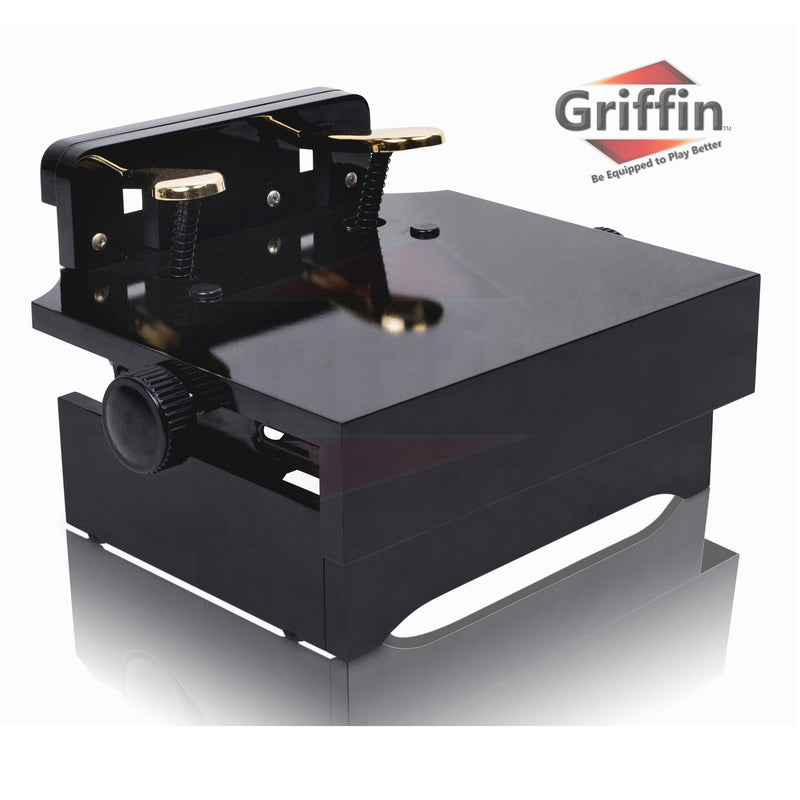 Piano Foot Pedal Extender by GRIFFIN - Dual Deluxe Extension Prop for Beginners & Kids with Una Corda & Sustain Pedal Wood Stool Bench Teaching Aid