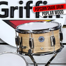 Popcorn Soprano Snare Drum by GRIFFIN | Acoustic Firecracker 10"x6" Poplar Wood Shell with Oakwood PVC | Mini Concert Marching Percussion Musical Instrument with Snare Throw Off, Drummers Key & Head