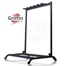 Five Guitar Rack Stand by GRIFFIN - Holder for 5 Guitars & Folds Up For Easy Transport - Neoprene Tubing Accessories For Music Bands, Recording Studio