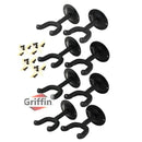 Guitar Wall Mount Hangers (Pack of 8) by Griffin - Hanging Hooks Mount, Neck Holders Set for Acoustic or Electric Guitar, Bass, Violin, Mandolin, Banjo | All Steel Music Instrument Display Stand by GeekStands.com