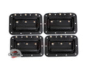 Speaker Cabinet Handles for DJ PA Rack Road Case (Set of 4) by GRIFFIN - Flush Spring Loaded Recessed Metal Flip Pull, Rubber Padding for Trunk Chest
