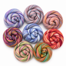 Bambino Range Roving (8 Ounces) | Tonal Blend of 85% Dyed Merino and 15% Dyed Bamboo