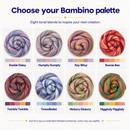 Bambino Range Roving (8 Ounces) | Tonal Blend of 85% Dyed Merino and 15% Dyed Bamboo