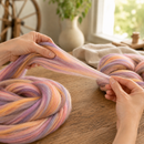 Bambino Range Roving (8 Ounces) | Tonal Blend of 85% Dyed Merino and 15% Dyed Bamboo