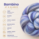 Bambino Range Roving (8 Ounces) | Tonal Blend of 85% Dyed Merino and 15% Dyed Bamboo
