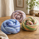 Bambino Range Roving (8 Ounces) | Tonal Blend of 85% Dyed Merino and 15% Dyed Bamboo