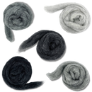 Grey Spectrum Carded Corriedale Wool Sliver Variety Pack by Revolution Fibers