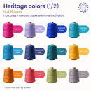 Revolution Fibers Heritage Yarn Worsted 1 lb Weaving Cones | 80% Superwash Merino Wool and 20% Nylon Blend by Revolution Fibers