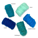 Deep Sea Carded Corriedale Wool Sliver Variety Pack by Revolution Fibers